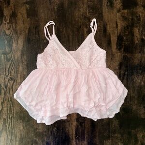 Baby Pink Hollister Babydoll Spaghetti Strap Top